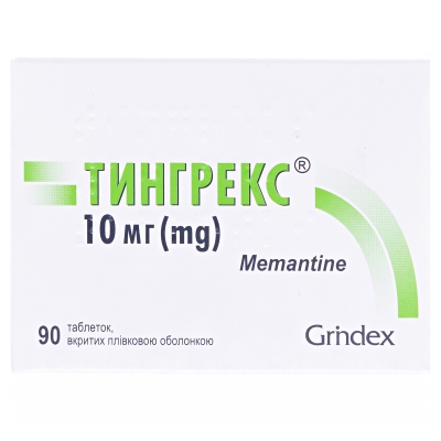 ТИНГРЕКС® таблетки, вкриті плівковою оболонкою, по 10 мг, по 10 таблеток у блістері, по 9 блістерів у пачці з картону